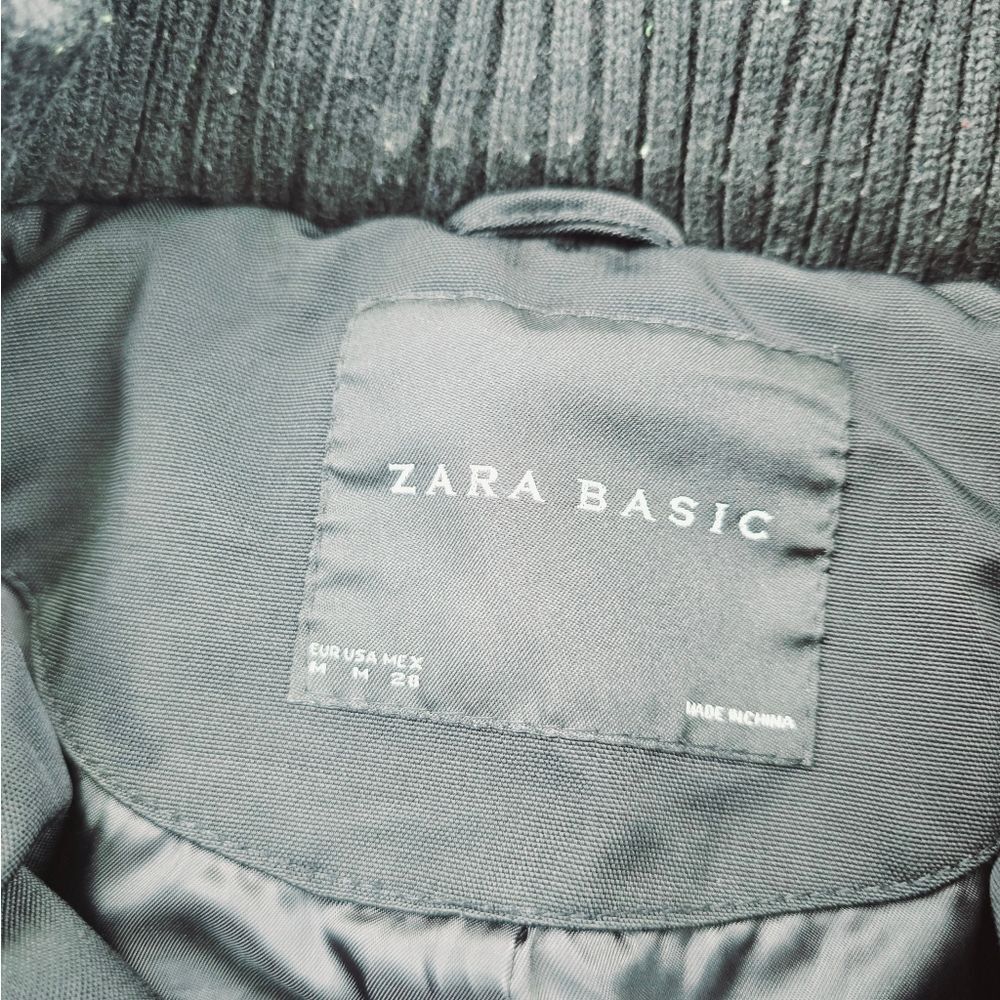 Zara Basic Black Snap Button Pockets Full Zip Bel… - image 2